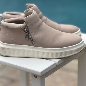Copper Key Tan and White Sneakers with Platform Sole